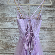 LAVENDER/FLORAL A LINE GOWN