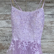 LAVENDER/FLORAL A LINE GOWN