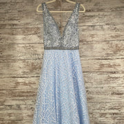 BLUE/WHITE A LINE GOWN (NEW)