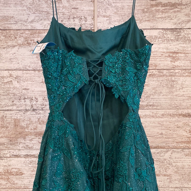 GREEN/FLORAL MERMAID GOWN
