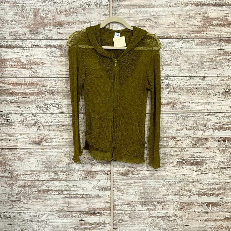 GREEN STRETCHY ZIP JACKET $60