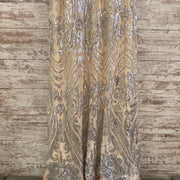 TAN/SILVER SPARKLY LONG DRESS