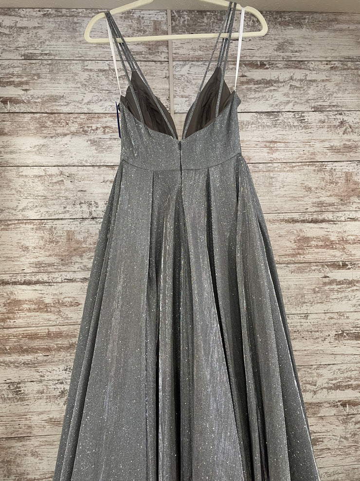 SILVER SPARKLY A LINE GOWN-NEW