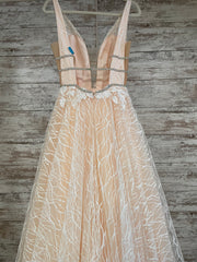 PEACH/WHITE PRINCESS GOWN-NEW