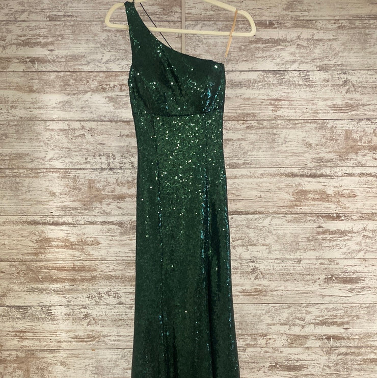 GREEN SPARKLY LONG DRESS