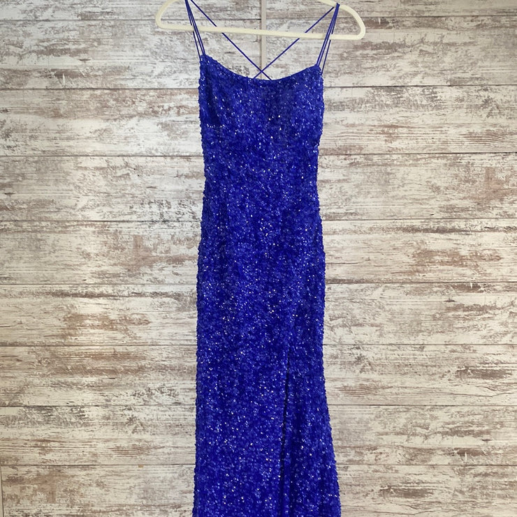 ROYAL BLUE SEQUIN LONG DRESS