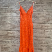 ORANGE SEQUIN LONG DRESS