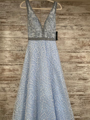 BLUE/WHITE A LINE GOWN (NEW)