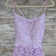 LAVENDER/FLORAL A LINE GOWN
