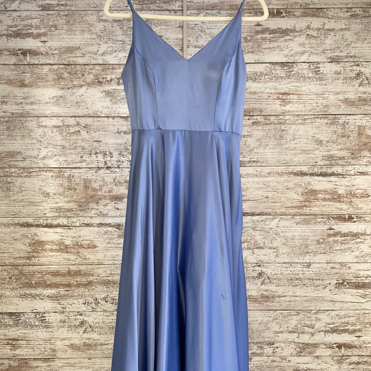 BLUE A LINE GOWN
