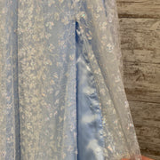 BLUE SPARKLY A LINE GOWN