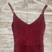 BURGUNDY SPARKLY LONG DRESS