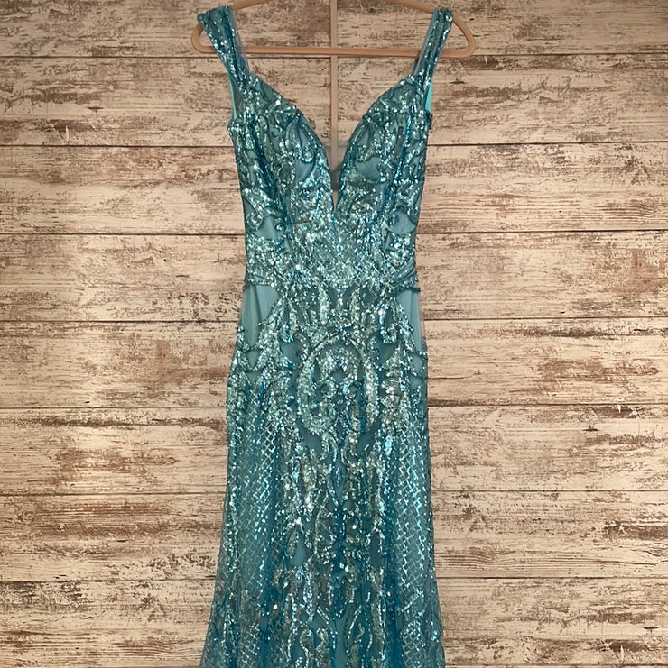 BLUE SPARKLY LONG DRESS (NEW)