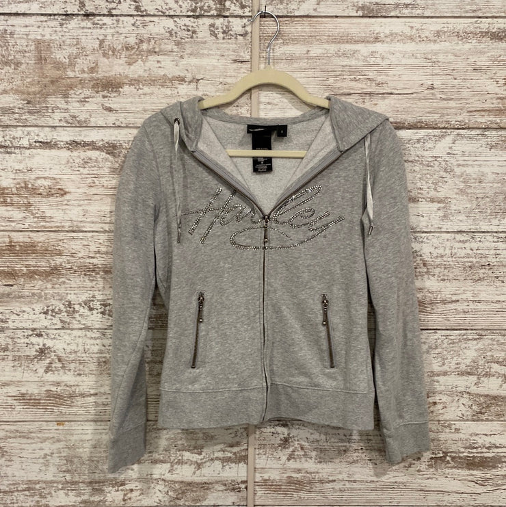 GRAY ZIP UP HARLEY HOODIE