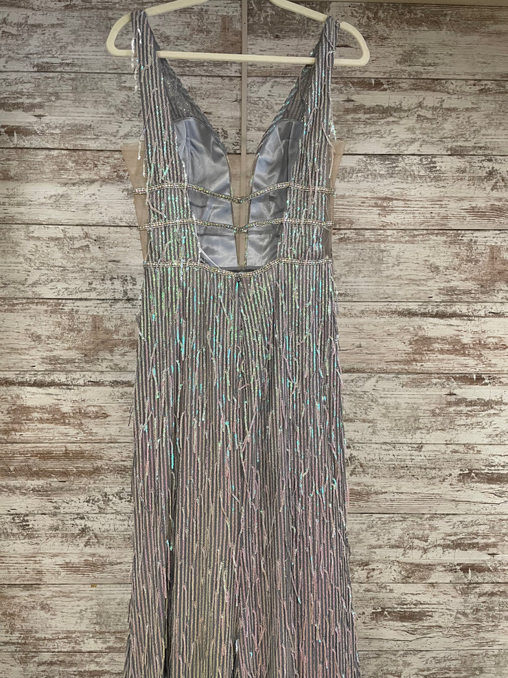 GRAY FRINGE LONG DRESS (NEW)