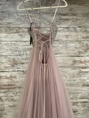 BLUSH SPARKLY A LINE GOWN-NEW