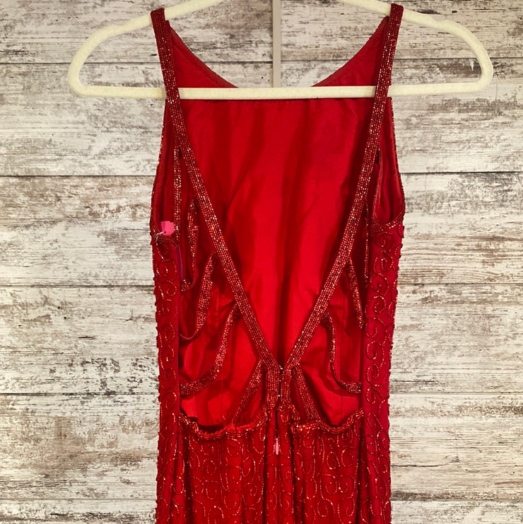 RED SPARKLY LONG EVENING GOWN