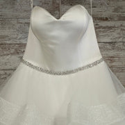 WHITE RUFFLED WEDDING GOWN-NEW