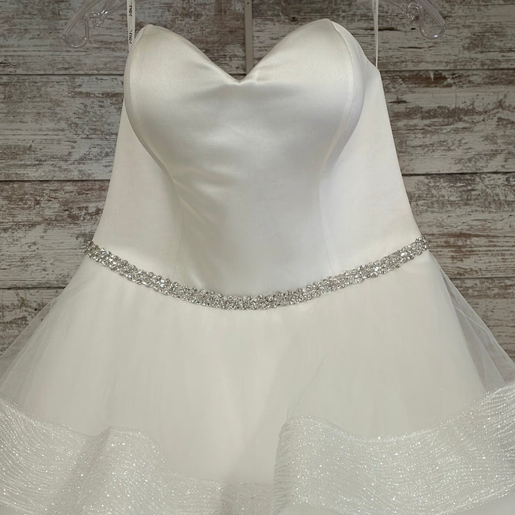 WHITE RUFFLED WEDDING GOWN-NEW