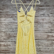 YELLOW LACE LONG DRESS (NEW)