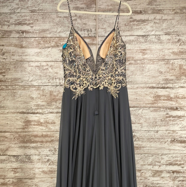 GRAY/GOLD LONG GOWN (NEW)