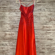 RED SPARKLY A LINE GOWN