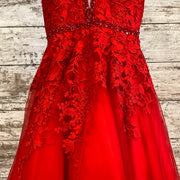 RED FLORAL PRINCESS GOWN