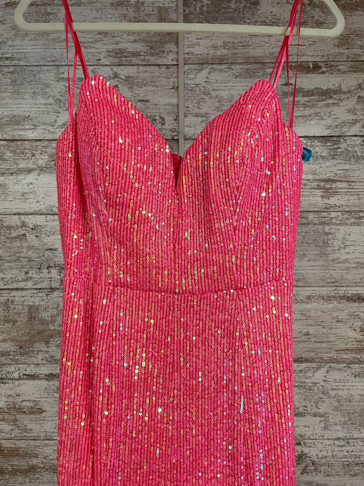 PINK SEQUIN LONG DRESS (NEW)