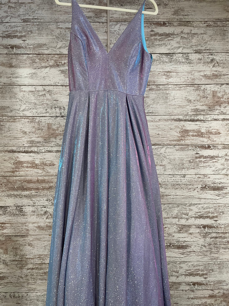 SILVER SPARKLY A LINE GOWN-NEW