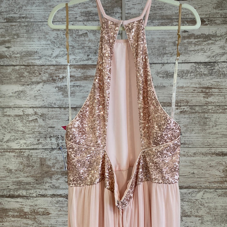 PINK SPARKLY LONG EVENING GOWN