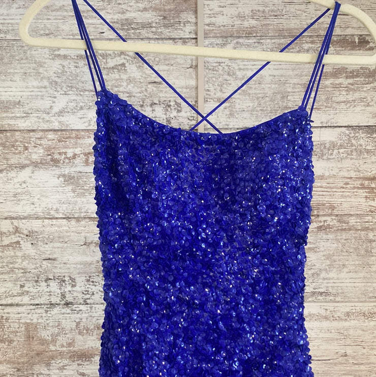 ROYAL BLUE SEQUIN LONG DRESS