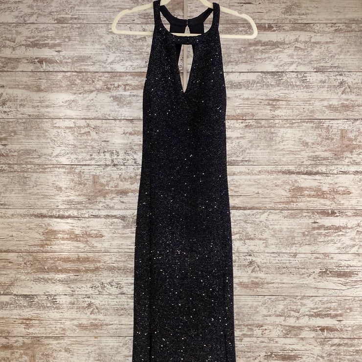 BLACK SPARKLY LONG DRESS