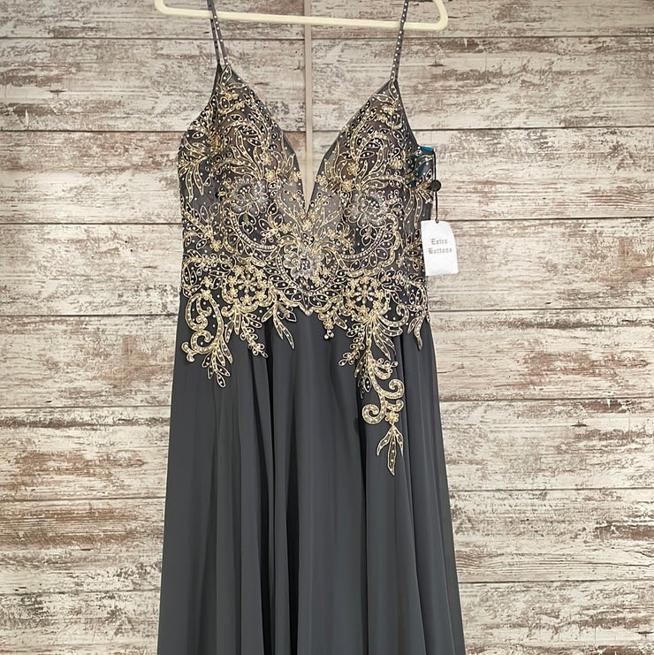 GRAY/GOLD LONG GOWN (NEW)