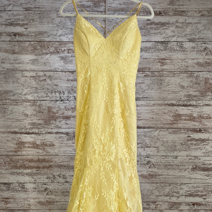 YELLOW FLORAL MERMAID GOWN