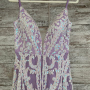 PURPLE/WHITE A LINE GOWN (NEW)