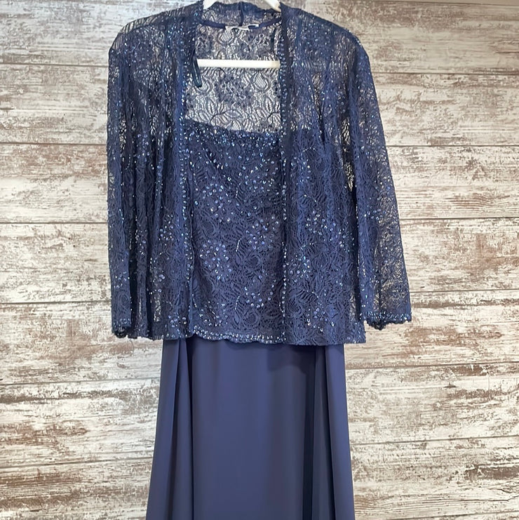 NAVY 2 PC. LONG DRESS SET