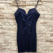 NAVY VELOUR SPARKLY SHORT DRES