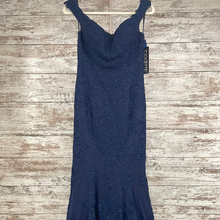 NAVY LACE MERMAID GOWN (NEW)