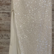 WHITE FULL SEQUIN LONG DRESS