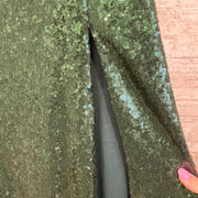 GREEN SPARKLY LONG DRESS
