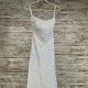 WHITE SEQUIN LONG GOWN (NEW)