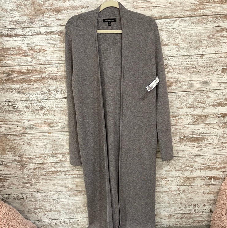 GRAY LONG SWEATER OPEN CARDIGA