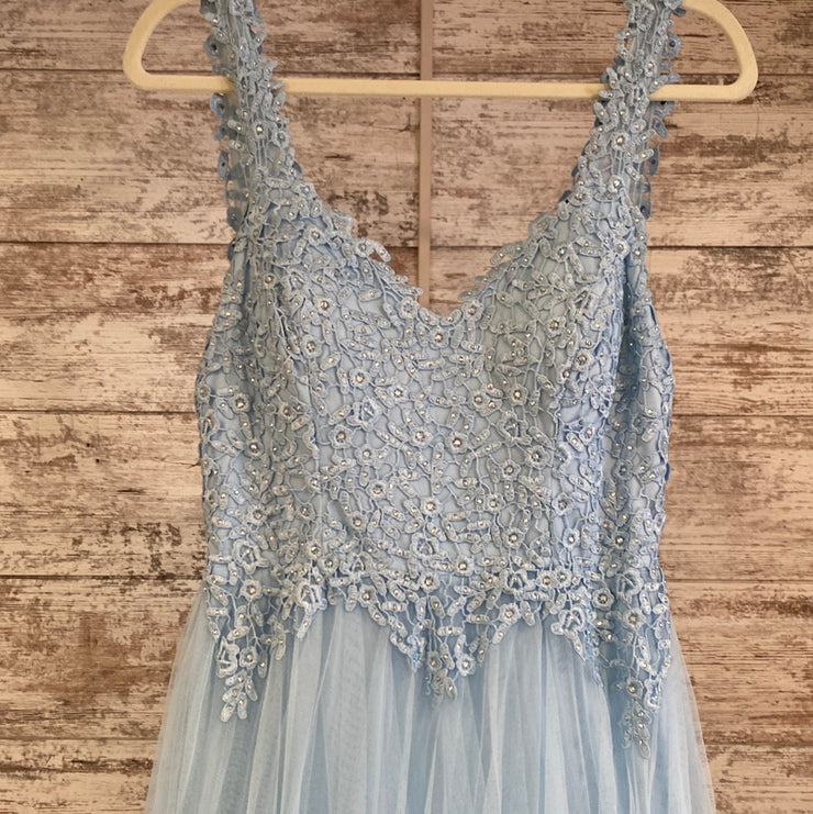 BLUE A LINE GOWN