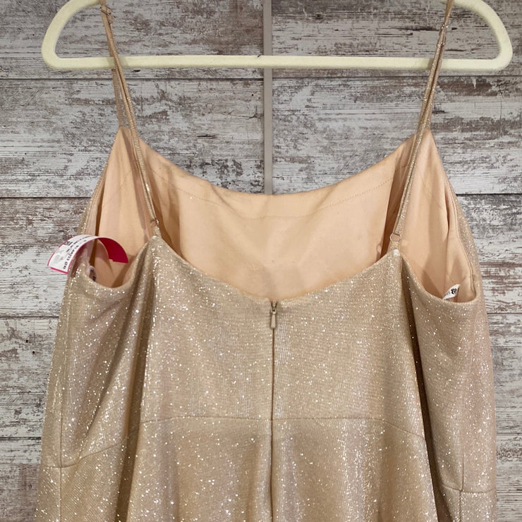 GOLD SPARKLY A LINE GOWN