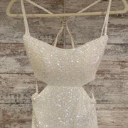 WHITE FULL SEQUIN LONG DRESS