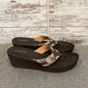 TAN/BROWN WEDGE SANDALS $175