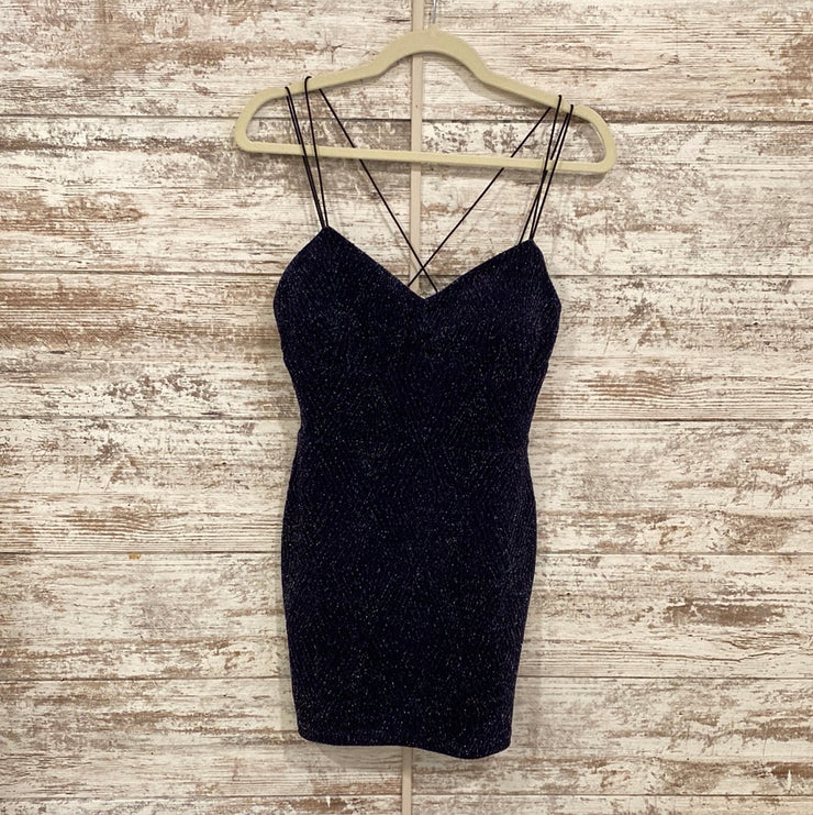 NAVY SPARKLY SHORT DRESS (NEW)