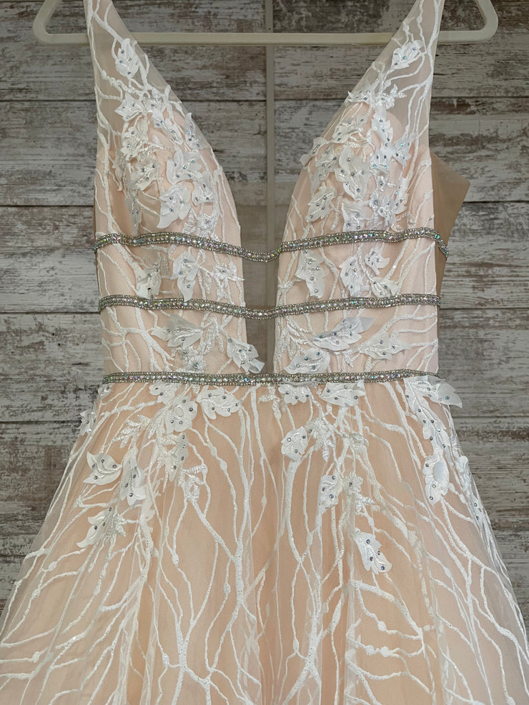 PEACH/WHITE PRINCESS GOWN-NEW