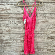 PINK SEQUIN/FLORAL SHORT DRESS