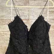 BLACK/FLORAL PRINCESS GOWN